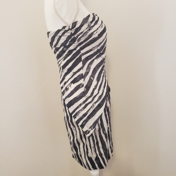 Rare L.A.M.B Sexy Strapless Dress Black & White 4 - Picture 5 of 8